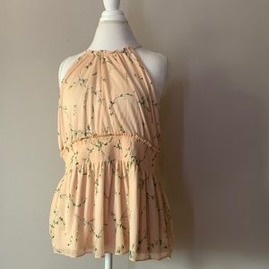 Express Floral Halter Top with Cinched Waist Detail - Size XL